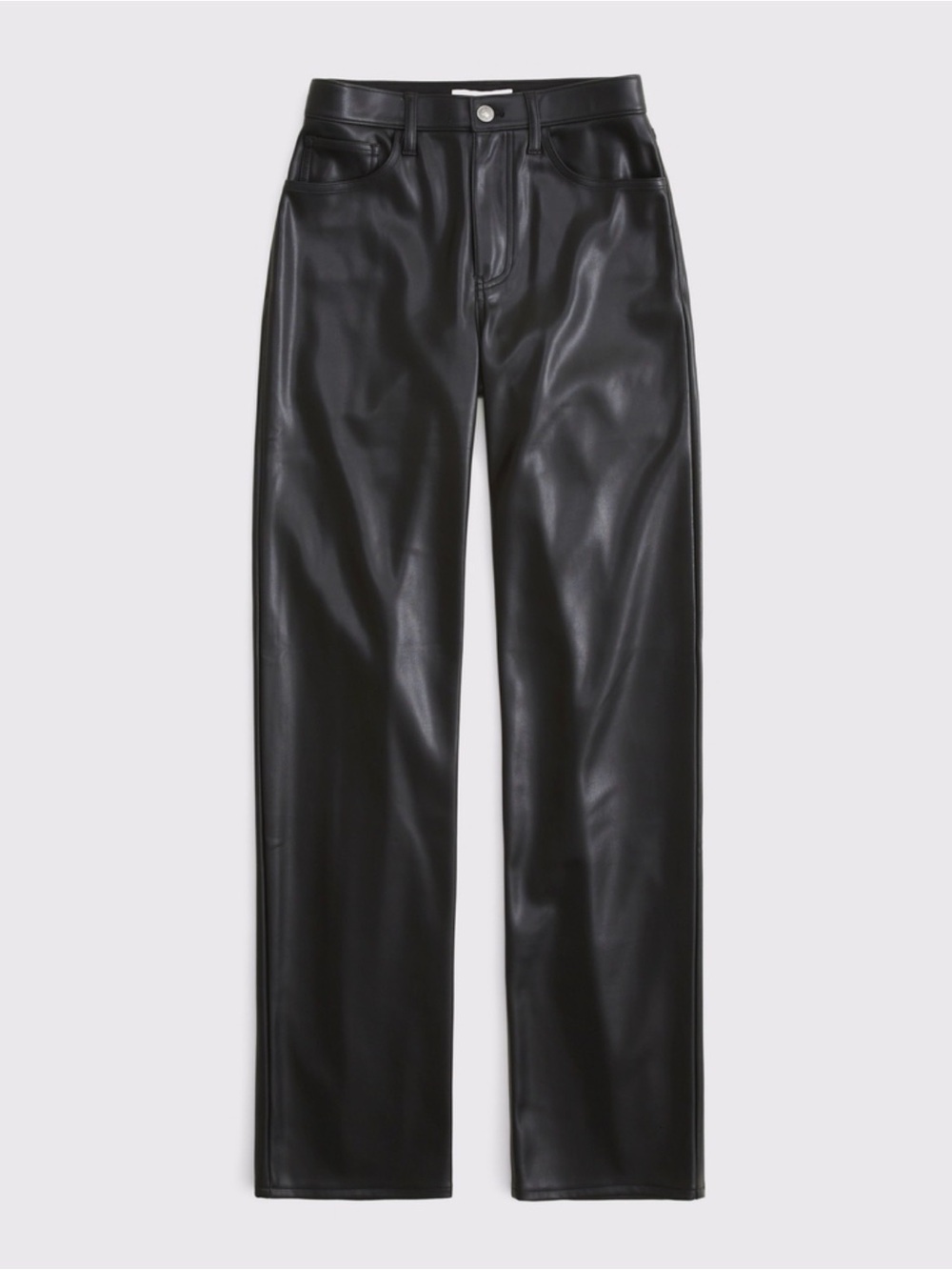 Abercrombie & Fitch 90’s Straight Ultra High Rise Black Leather Size 6R